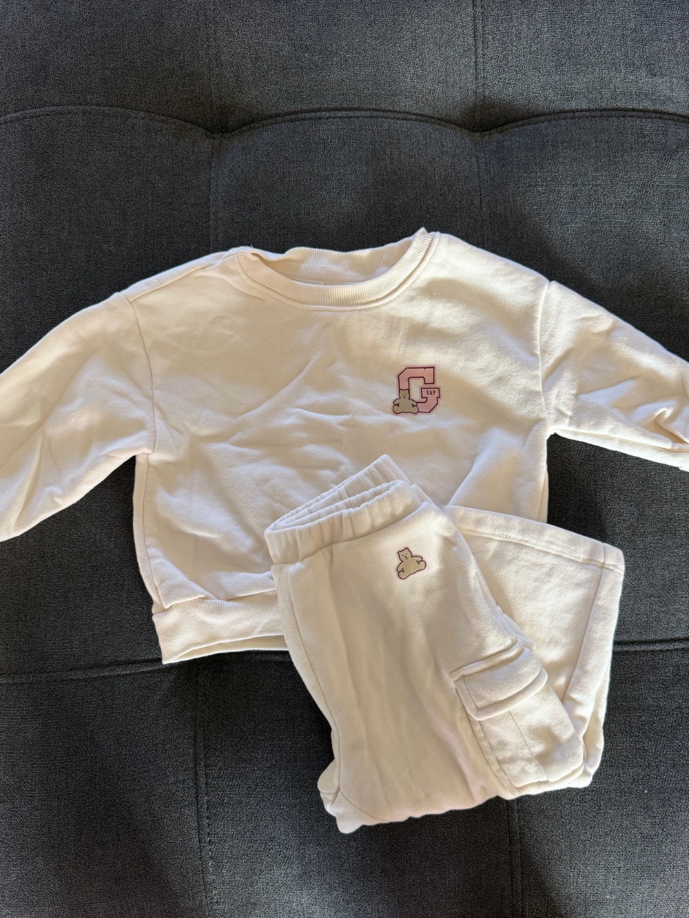 GAP Cream Two-Piece Sweatshirt and Jogger Set